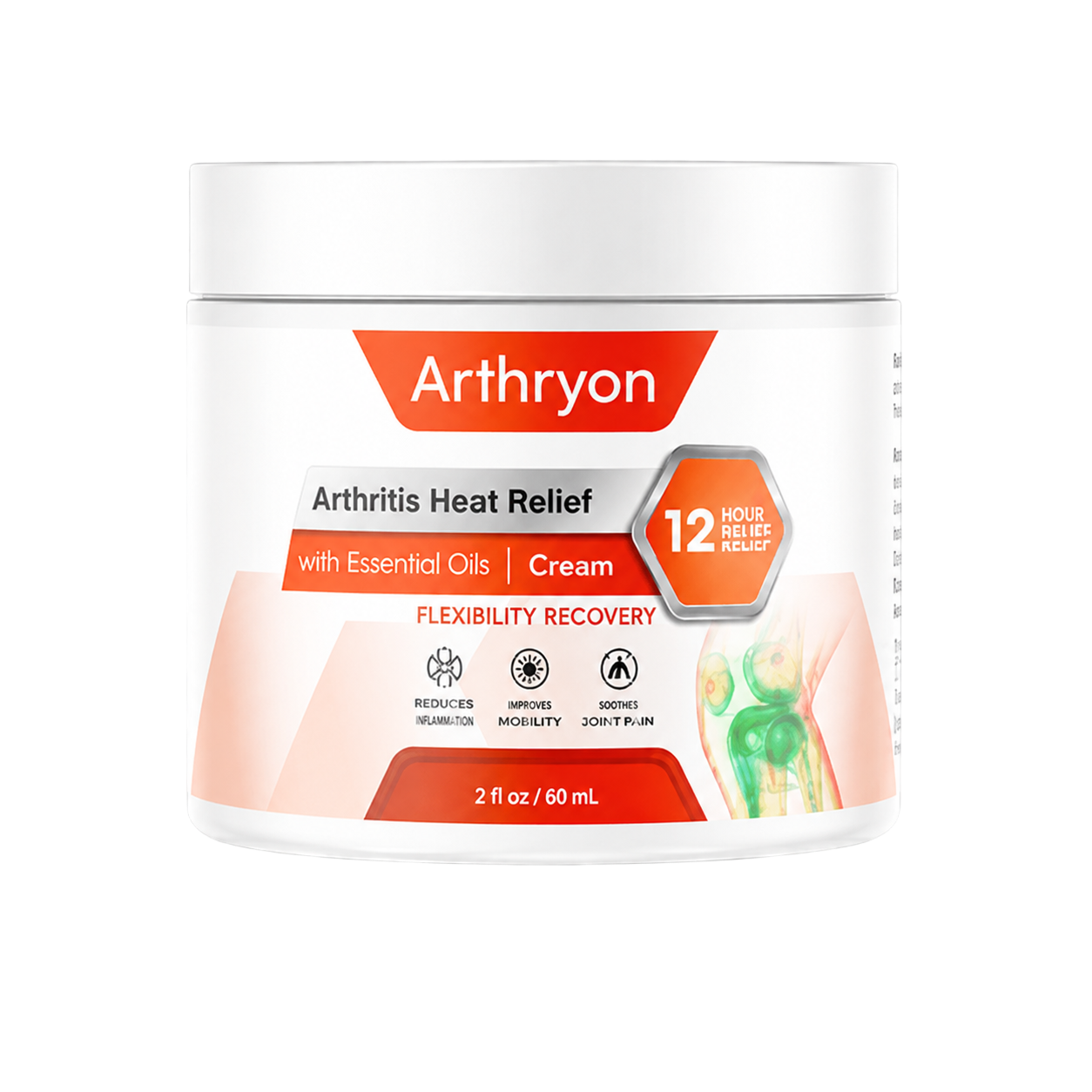 Arthryon Arthritis Heat Relief Cream jar with warming capsaicin and camphor formula