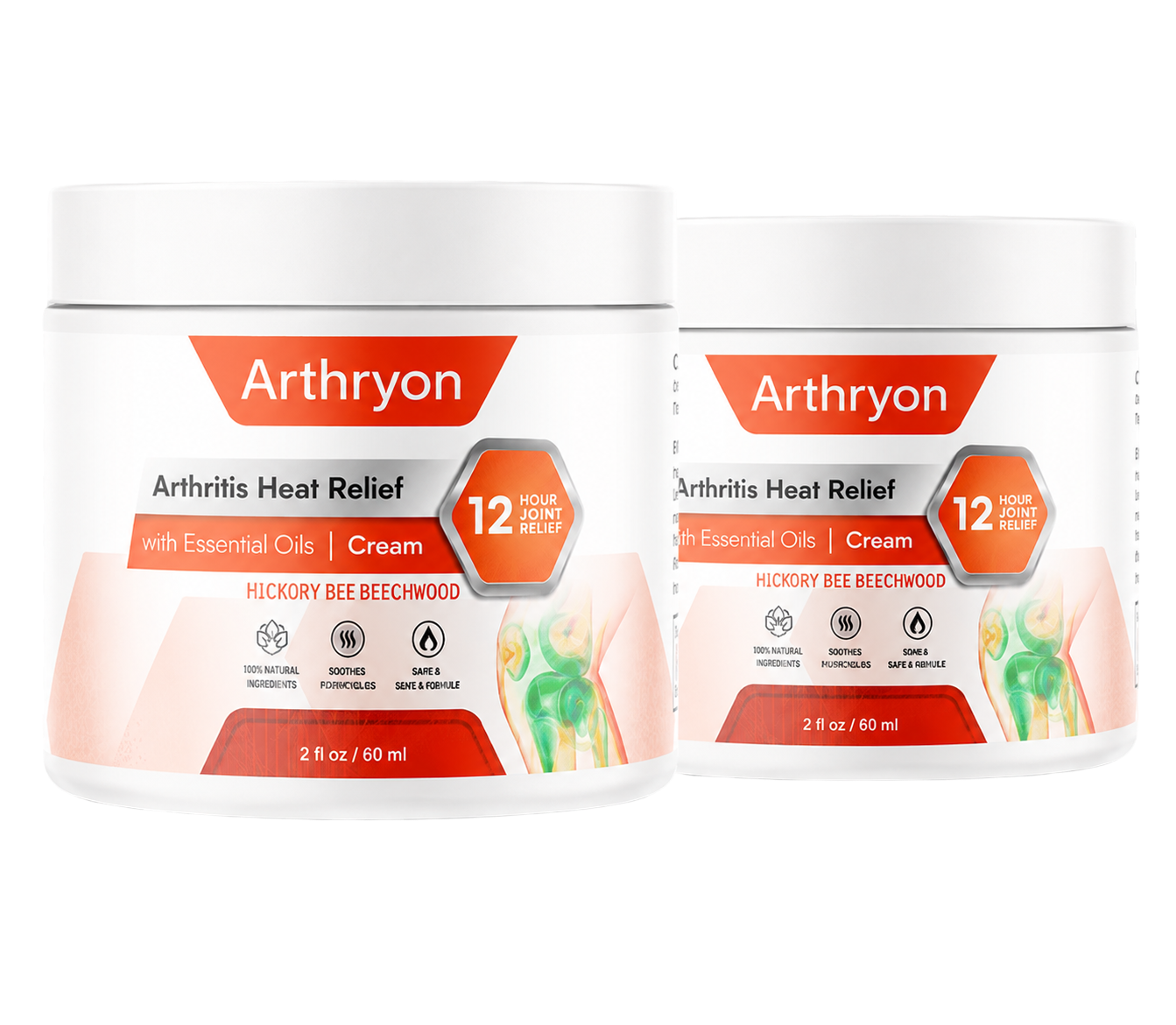 Two jars of Arthryon Arthritis Heat Relief Cream